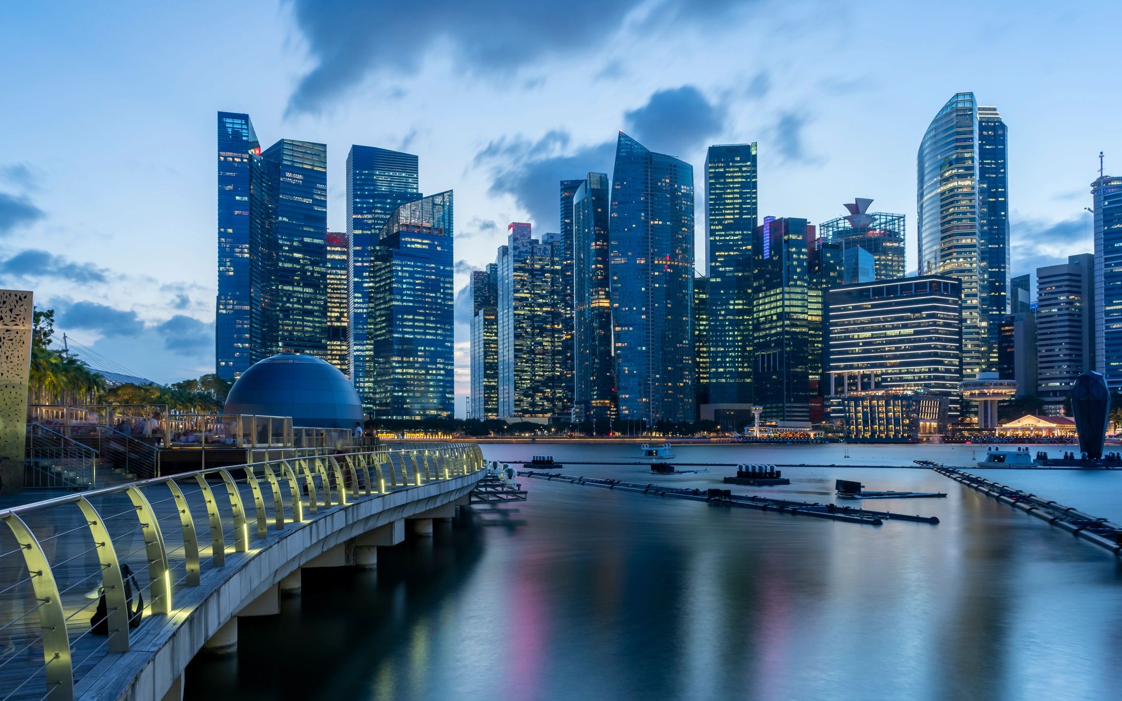 Singapore business district skyline