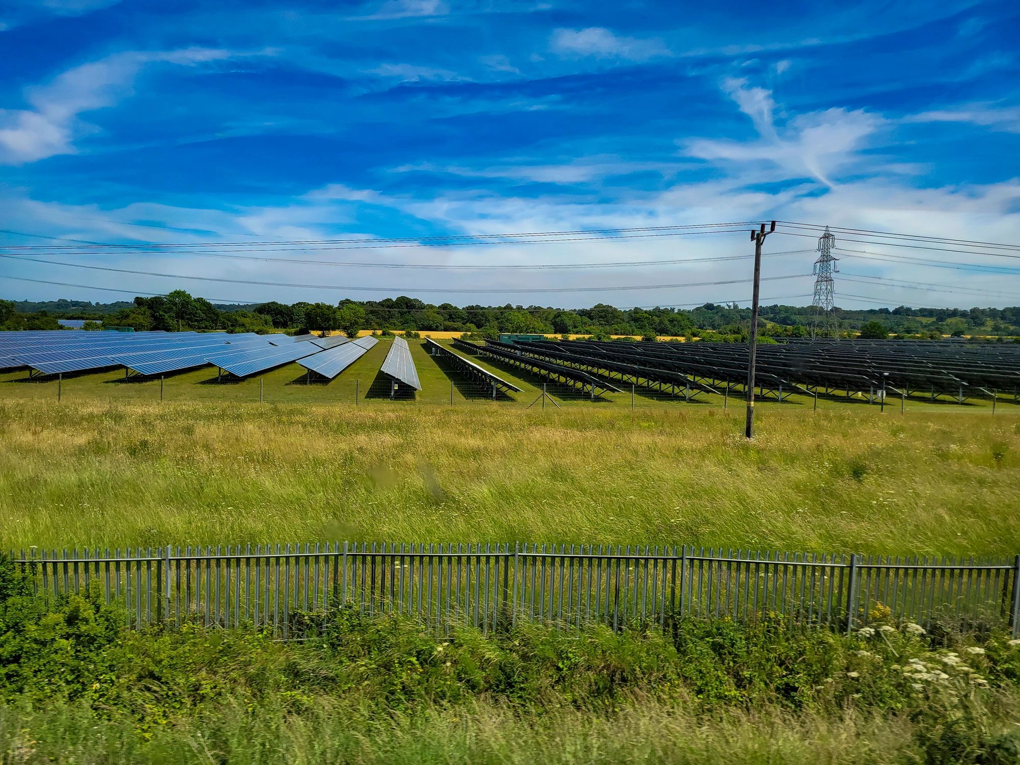 Solar farm connected to the grid, representing virtual power purchase agreements
